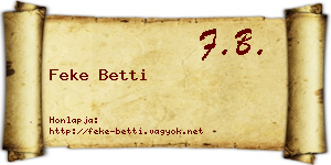 Feke Betti névjegykártya